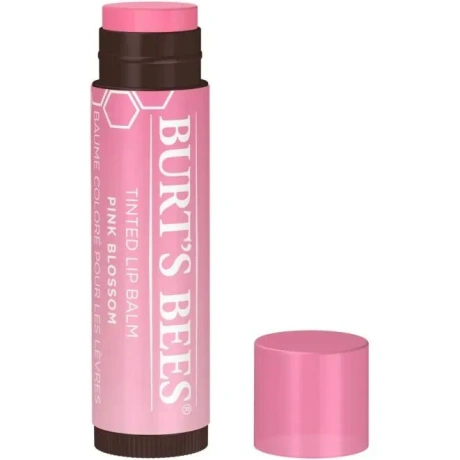 Burt's Bees Pink Blossom õrnroosa tooniv huulepalsam.