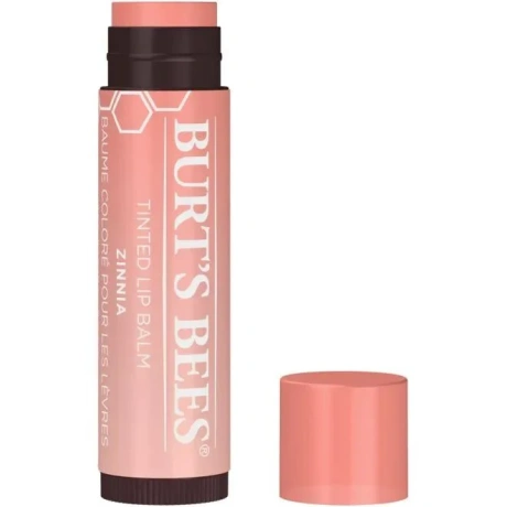 Burt's Bees Zinnia virsikukarva nude-tooniga huulepalsam.