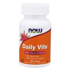 NOW FOODS DAILY VITS - MULTIVITAMIINID 1 TABLETT PÄEVAS, 100 TABLETTI, TOIDULISAND