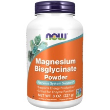 NOW FOODS MAGNEESIUMBISGLÜTSINAAT PULBER, 227GR, TOIDULISAND