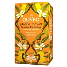 LEMON, GINGER & MANUKA-HONEY PUKKA TEA ORGANIC - TAIMNE TEESEGU 20 TEEKOTTI